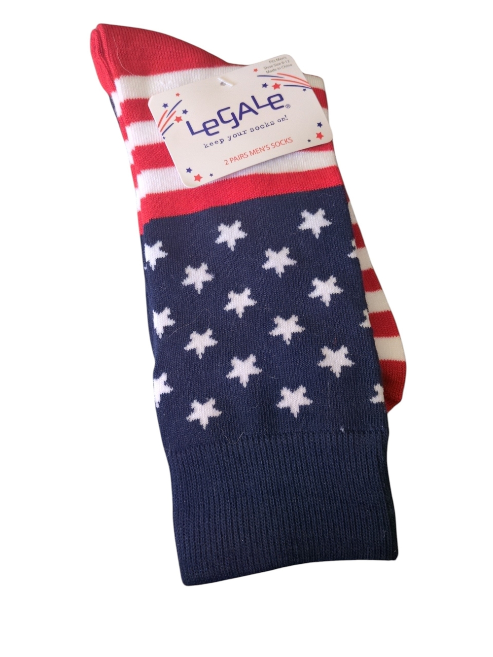 LeGale Men's Americana Crew Socks - Red, White & Blue